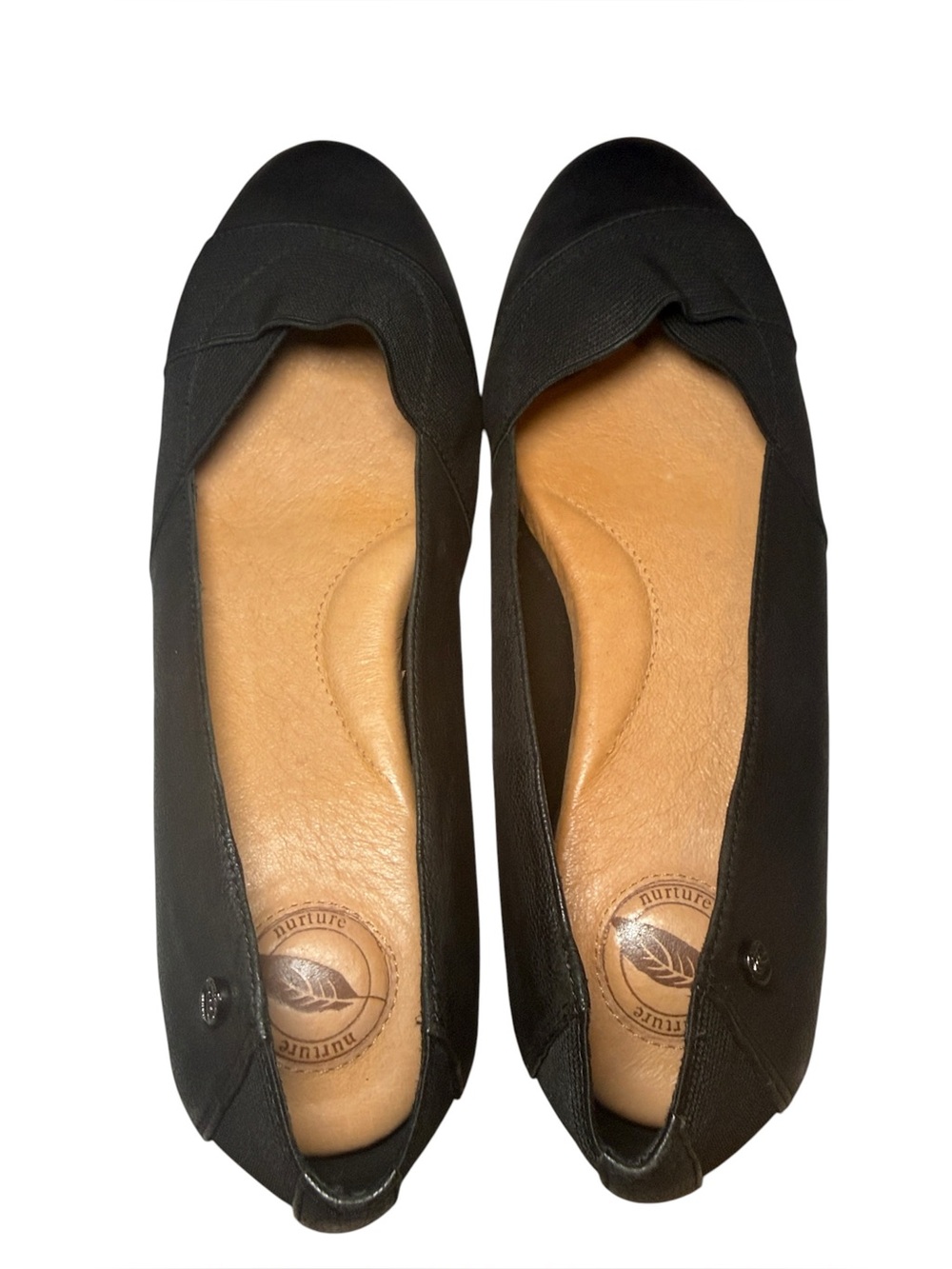 Nurture by Lamaze Women’s Black Leather Slip On Ballet Flats Size 8 EUC - Picture 2 of 7